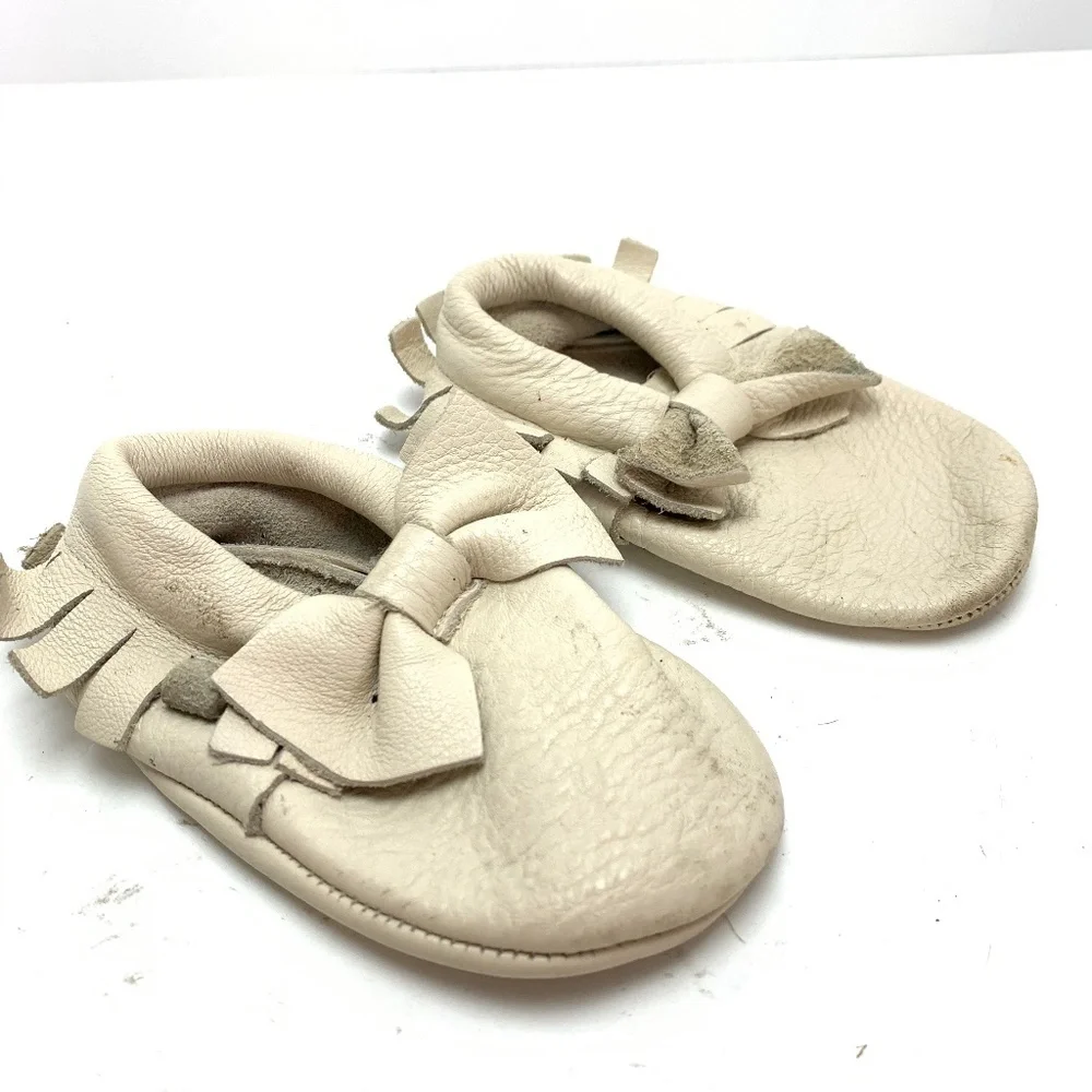 GENUINE LEATHER Soft Baby Moccasins Shoes Slippers